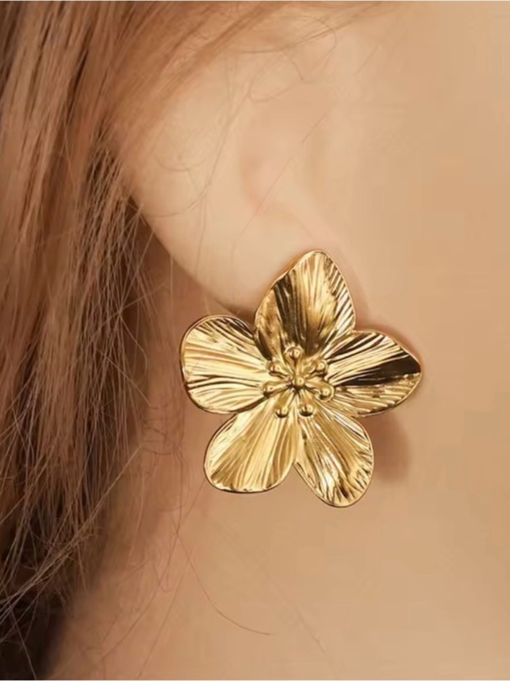 Gold tone Stainless Steel Butterfly Stud Earring Waterproof